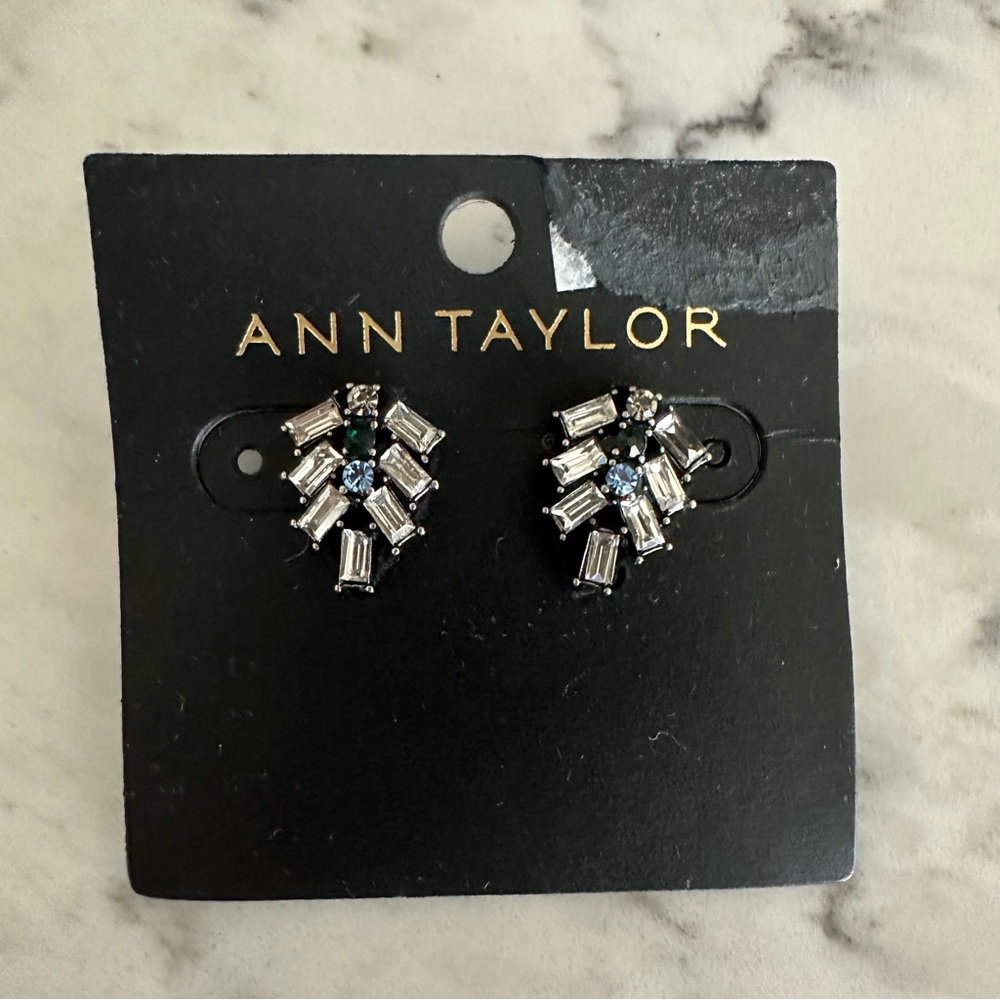 Ann Taylor Silver and Blue Earrings